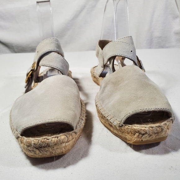 House of Harlow 1960 Suede Open Toe Espadrille Sandals Beige Grey Size US 6 - Picture 5 of 11
